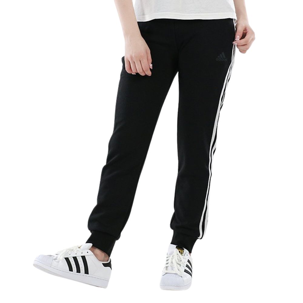 adidas 愛迪達 黑色三條線 運動縮口長褲|修身窄管 百搭風格 三線設計 健身休閒 慢跑褲 DT8324