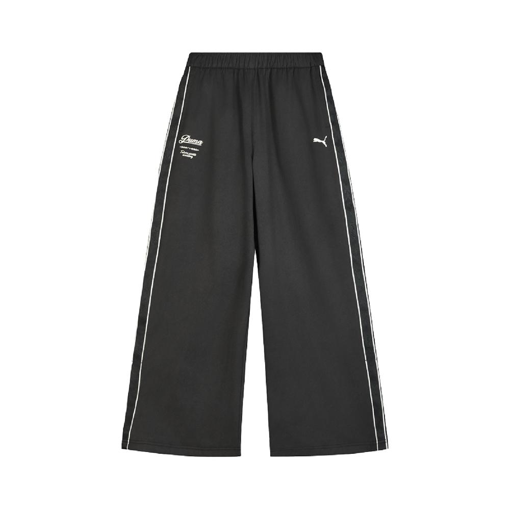 PUMA 彪馬 長褲 Retro Tape Pants 女款 黑 寬褲 亞規 褲子 鬆緊帶設計 風褲 635721-01