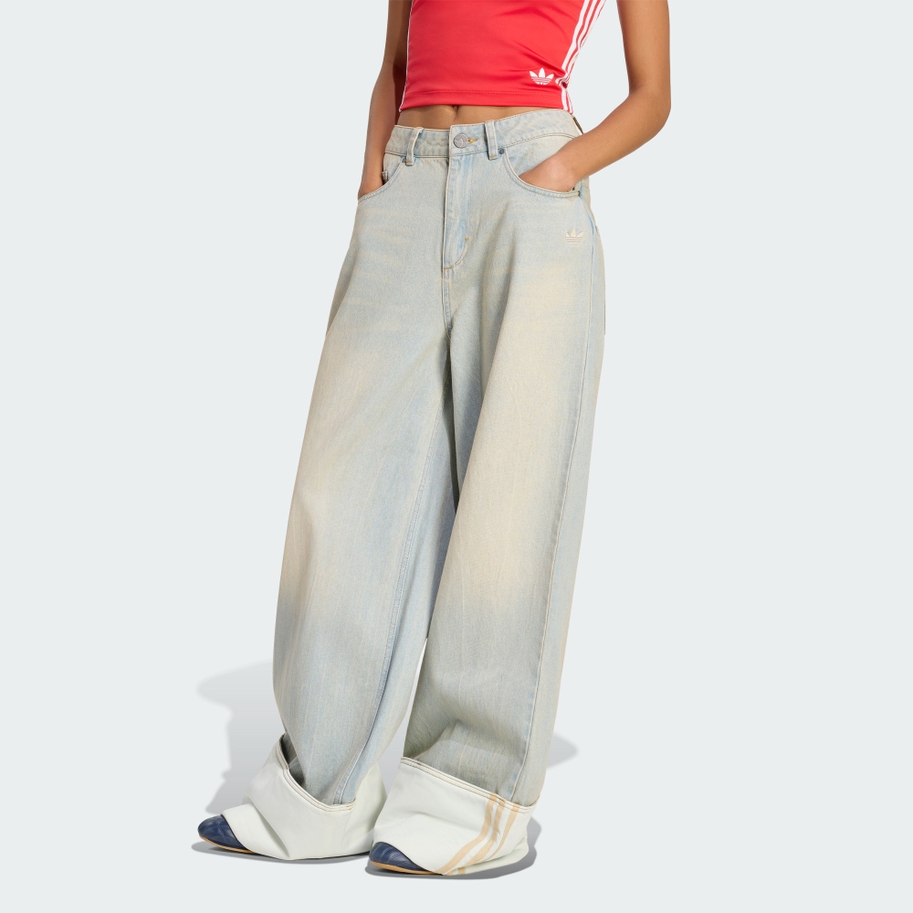 adidas 愛迪達 WIDE LEG JEANS 女 牛仔長褲 KW4517
