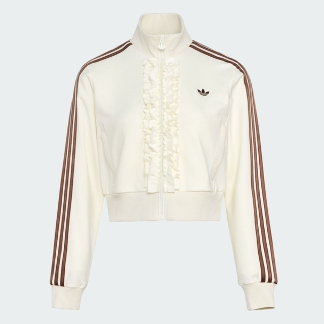 adidas 愛迪達 Adidas 愛迪達 Track Top KU9388 女 立領外套 運動外套 休閒穿搭 白 亞版 荷葉邊