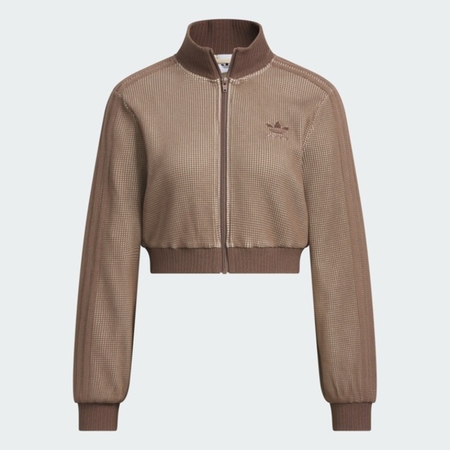 adidas 愛迪達 Adidas 愛迪達 Crop Tt KC2645 女 立領外套 運動外套 休閒穿搭 棕 亞版 短版