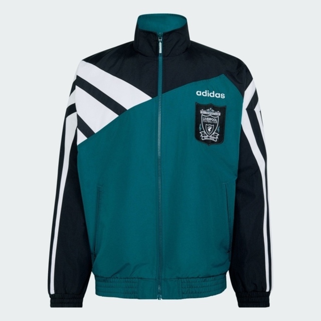 adidas 愛迪達 Adidas 愛迪達 Lfc Tt 95 KA8094 男 立領 運動外套 休閒穿搭 綠 黑白 復古撞色 利物浦