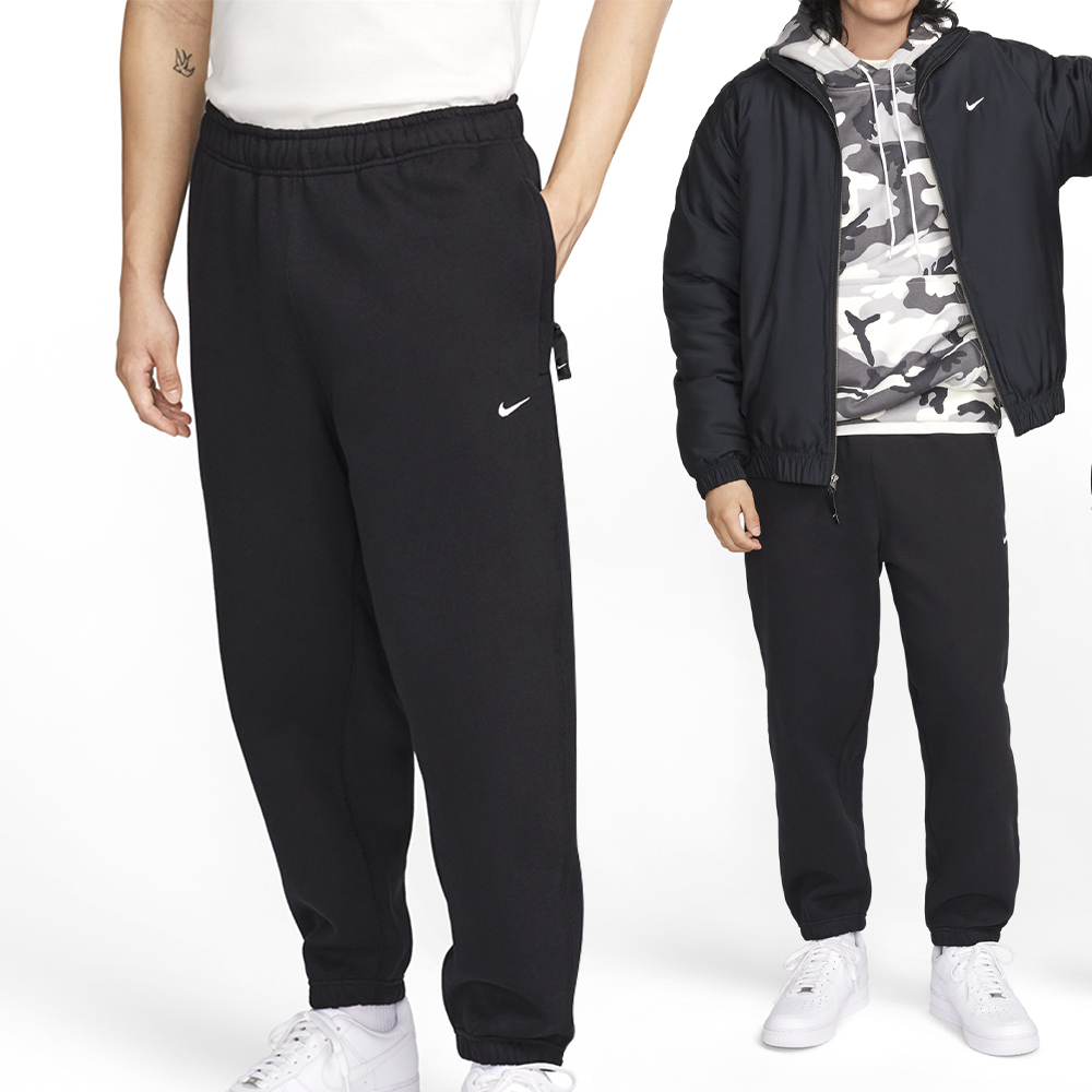 NIKE 耐吉 AS M NK Solo SWSH FLC 男款 黑色 休閒 冬季 棉褲 長褲 DX1365-010