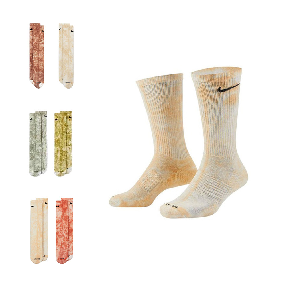 NIKE 耐吉 EveryDay Plus 紮染長襪 灰綠/黃咖/橘黃 DM3407
