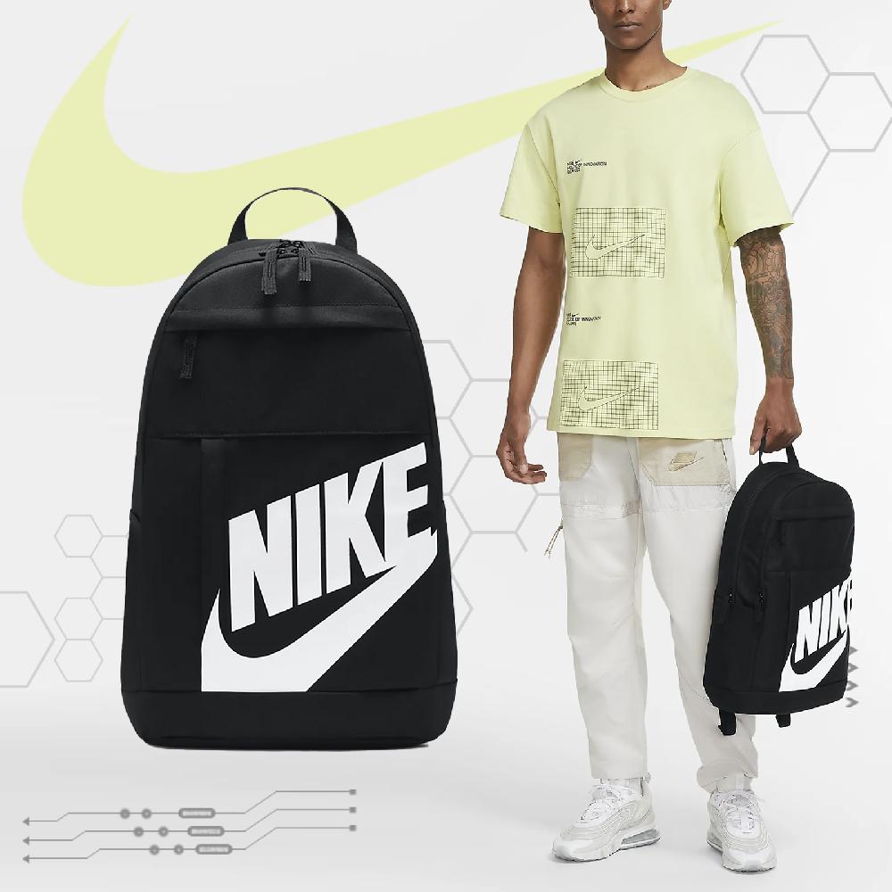 Nike 後背包 Elemental Backpack 黑 白 男女款 雙肩背 基本款 拉鍊口袋 大容量 DD0559-010 ...
