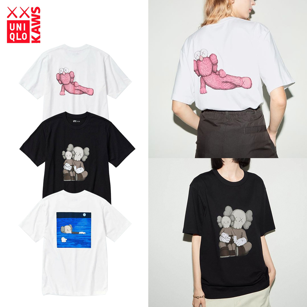 NIKE 耐吉 UNIQLO x Kaws 印花短袖 白粉/黑色環抱/白藍漂浮 341-467774 / 341-467775 / 341-467525