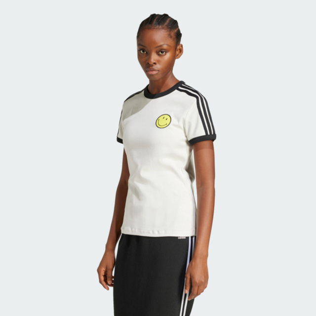 adidas 愛迪達 Adidas Smiley Cali Tee JD3591 女 T恤 運動上衣 休閒短袖 白 亞版