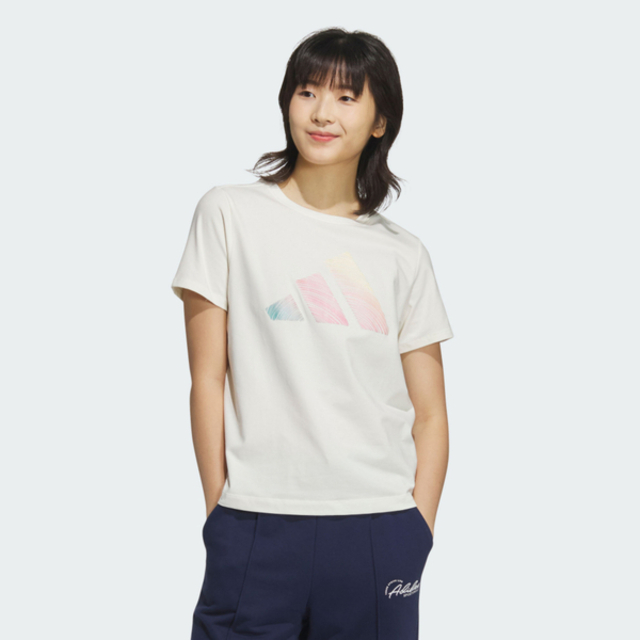 adidas 愛迪達 Adidas Logo Ss Tee JL6284 女 T恤 運動上衣 休閒短袖 米 亞版