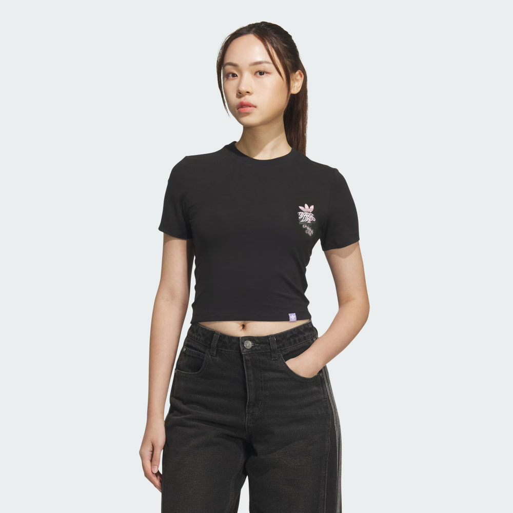 adidas 愛迪達 CS TEE W 短袖上衣 女 黑色-JN1680