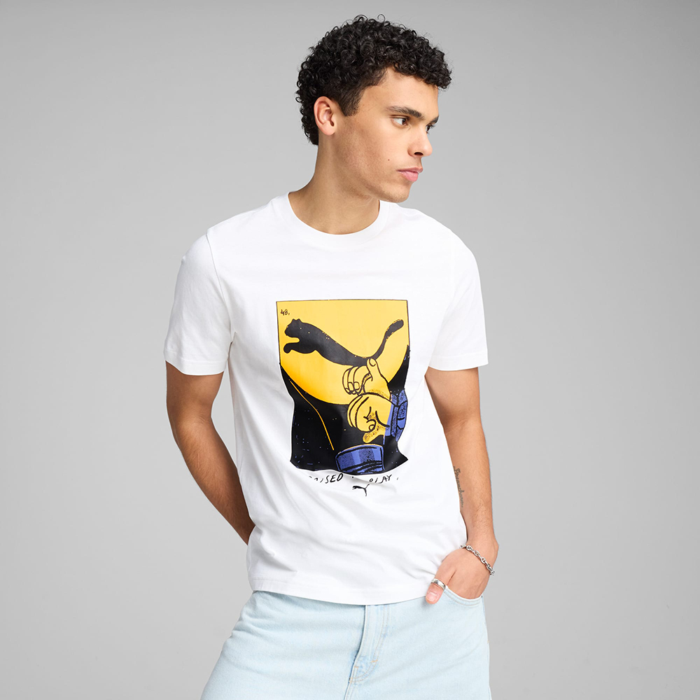 PUMA 彪馬 流行系列Shadow Play短袖T恤(M) 短袖上衣 男 白色-62963202