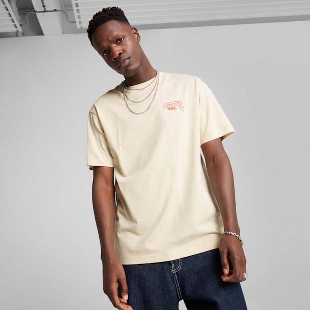 PUMA 彪馬 流行系列Drive-In短袖T恤(M) 短袖上衣 男 米白色-62963387