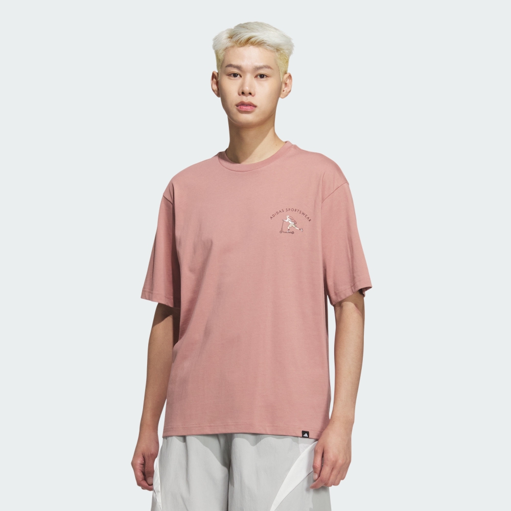 adidas 愛迪達 GFX SS TEE 男 短袖上衣 粉色_JL6059