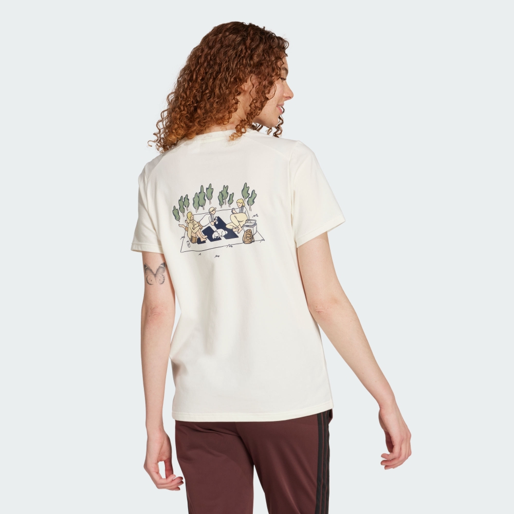 adidas 愛迪達 W C DDL CAMP T 女 短袖上衣 米白色_JX5322