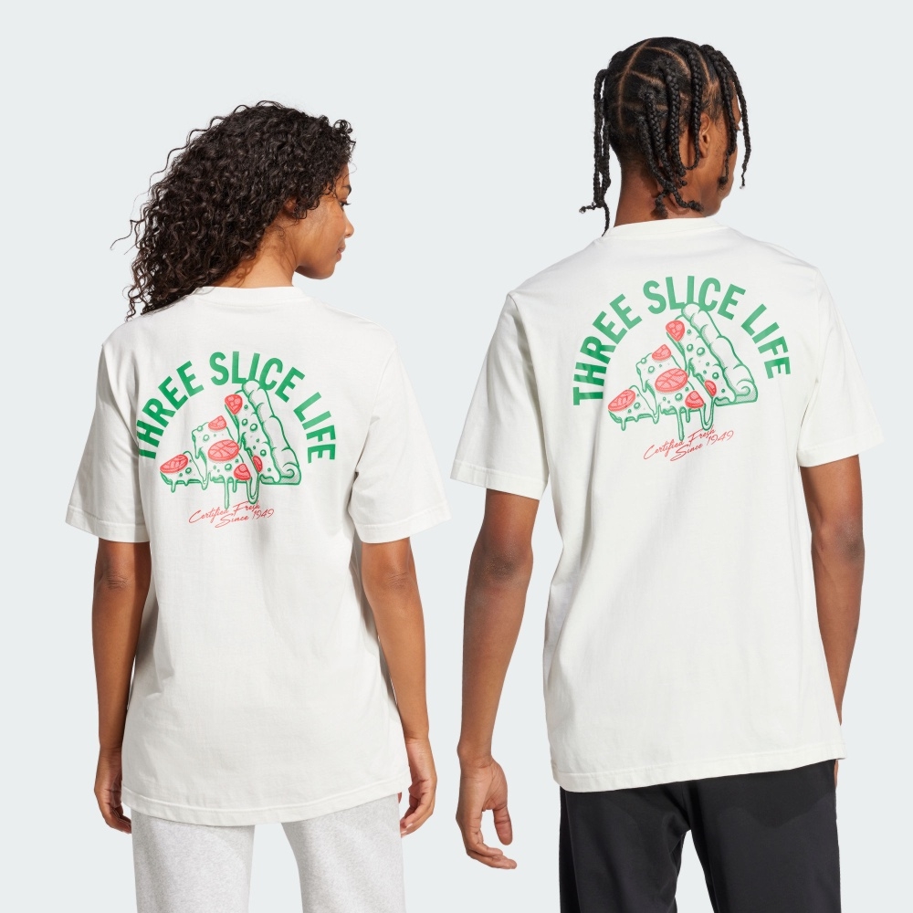 adidas 愛迪達 M L PIZZA TEE 短袖上衣 男 白色-JJ4016