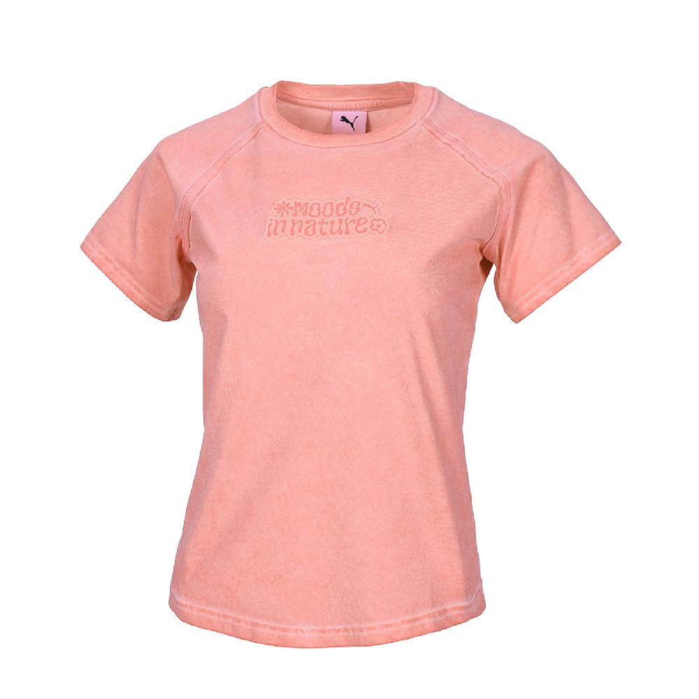 PUMA 彪馬 上衣 Moods In Nature Washed 粉紅 短袖 洗舊 女款 復古 637346-26