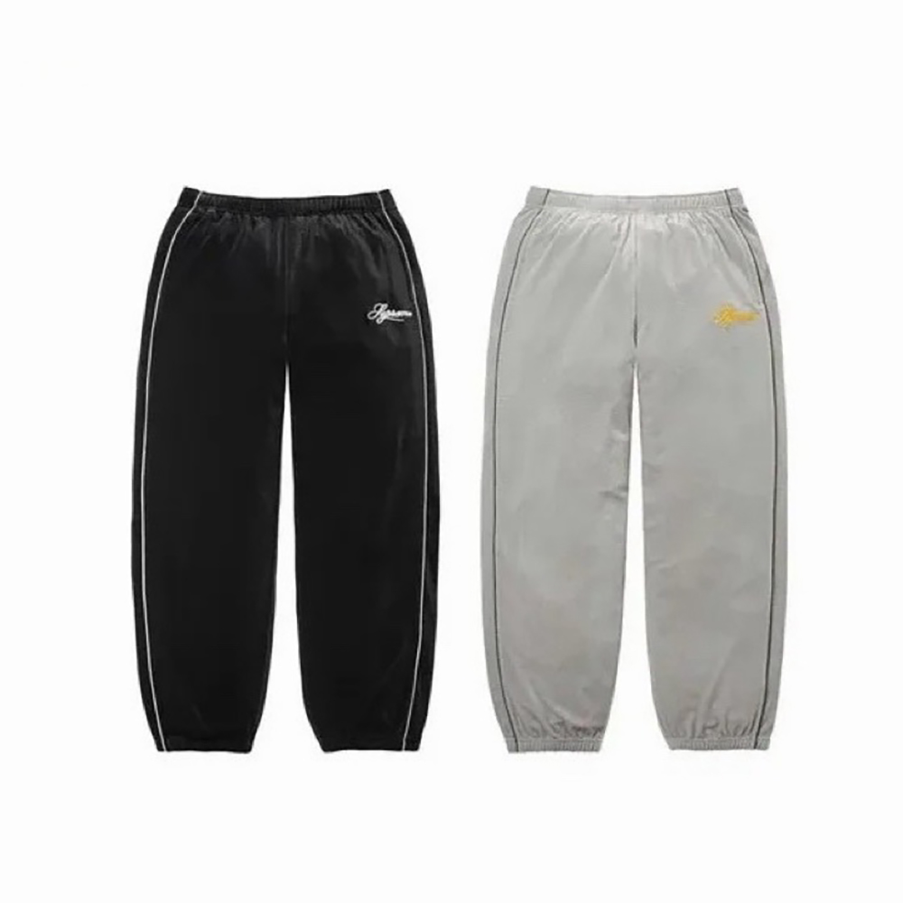Supreme SS26 Week6 Velour Mesh Track Pants 拉鍊網眼拼接寬褲兩色