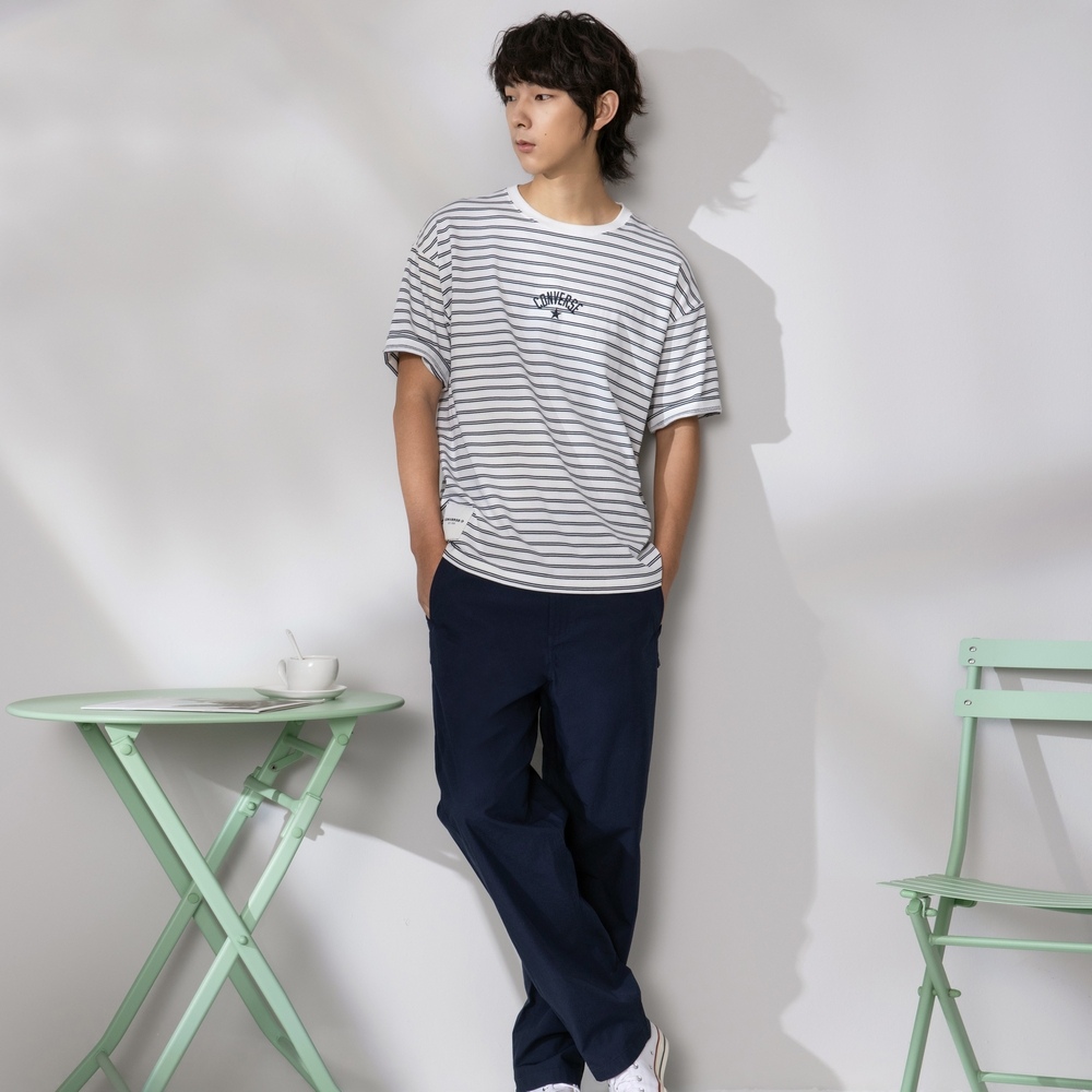 CONVERSE 匡威 STRIPE LOGO TEE EGRET 男女 短袖上衣 UCJ690-W2Y