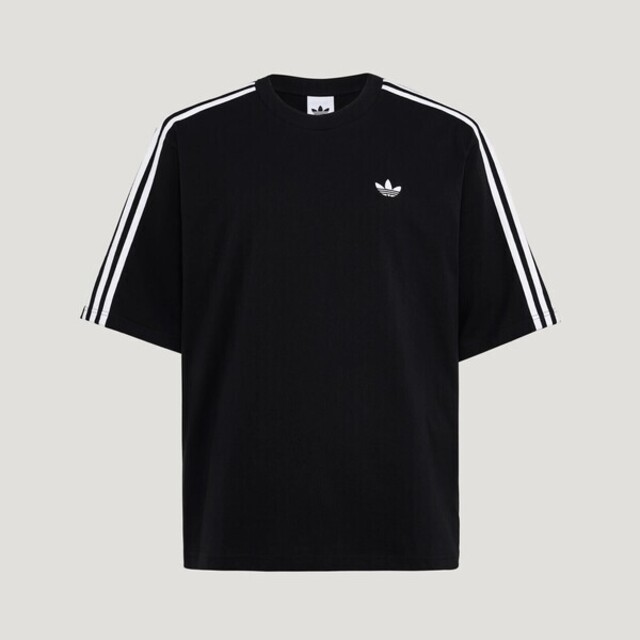 adidas 愛迪達 Adidas 愛迪達 3s Tee KG6331 男 T恤 運動上衣 休閒短袖 黑 白邊 亞版 純棉