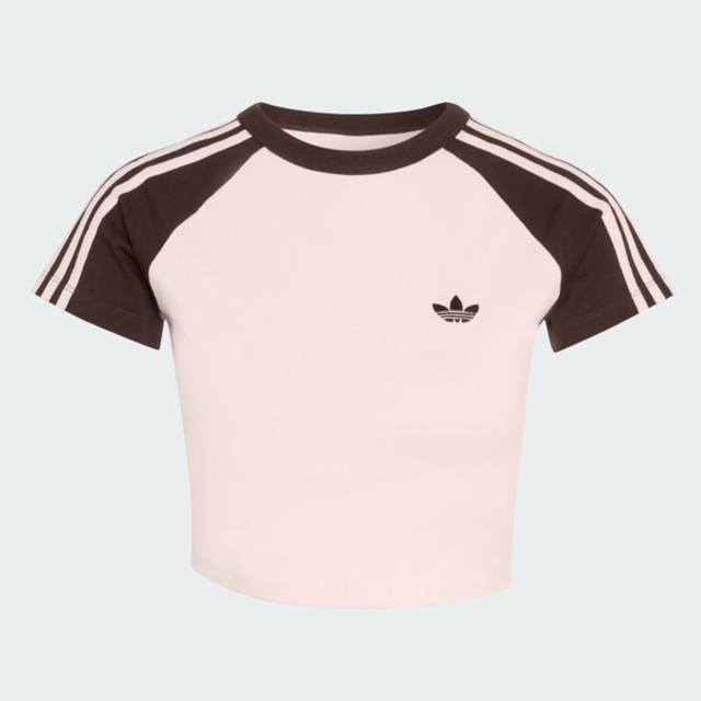 adidas 愛迪達 Adidas 愛迪達 Sst Baby Tee KD3796 女 T恤 運動上衣 休閒短袖 粉紅 亞版 短版