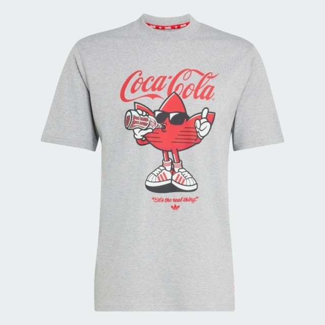 adidas 愛迪達 Adidas 愛迪達 Cc Treffie Tee KY2107 男女 T恤 運動上衣 休閒短袖 灰 亞版 可口可樂