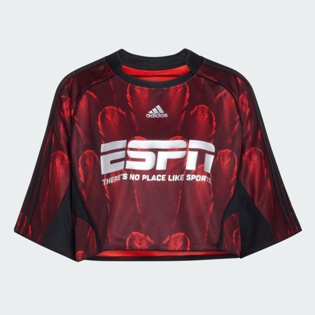 adidas 愛迪達 Adidas 愛迪達 F50 Aop Jsy KD0502 女 T恤 運動上衣 休閒短袖 深紅 亞版 短版球衣