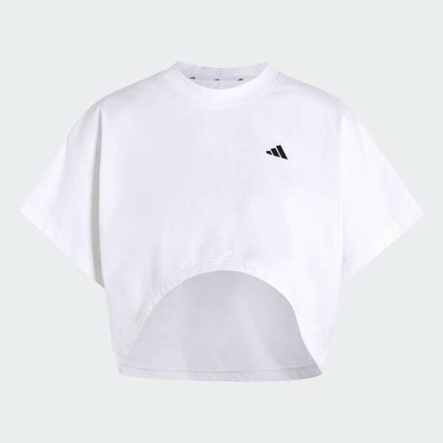 adidas 愛迪達 Adidas 愛迪達 Pl Gfx Tee KV1570 女 T恤 運動上衣 休閒短袖 白 亞版 短版
