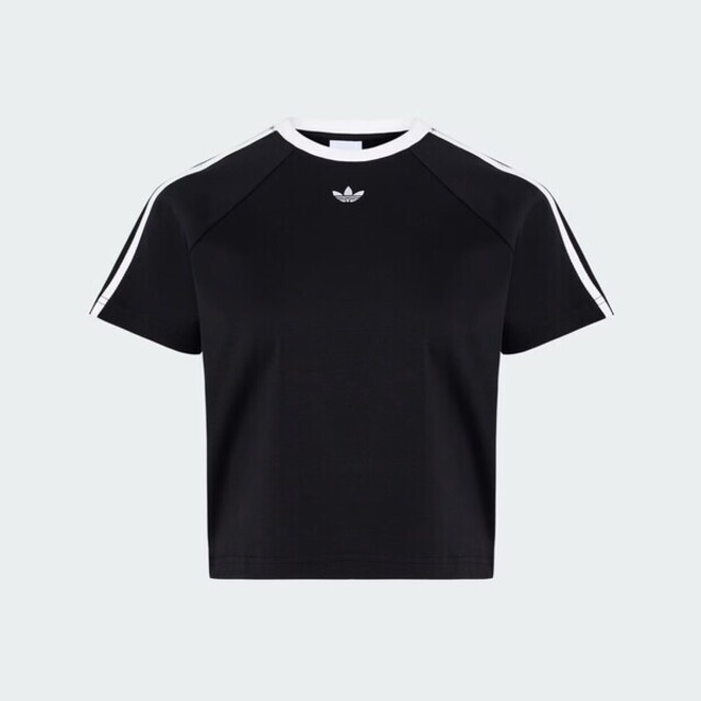 adidas 愛迪達 Adidas 愛迪達 Baby Tee W KT7794 女 T恤 運動上衣 休閒短袖 黑 亞版 純棉 短版