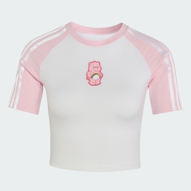 adidas 愛迪達 Adidas 愛迪達 Cb Tee KR9628 女 T恤 運動上衣 休閒短袖 白 粉紅袖 亞版 短版
