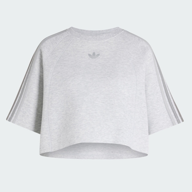 adidas 愛迪達 Adidas 愛迪達 Sst 2.0 Boxy Te KX4737 女 T恤 休閒短袖 短版上衣 穿搭 灰