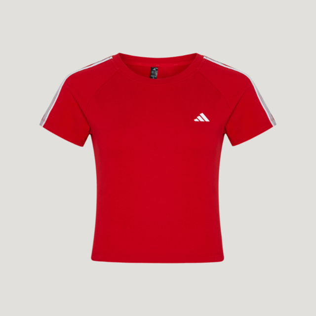 adidas 愛迪達 Adidas 愛迪達 Fav 3s Tee 1 KZ1527 女 T恤 運動上衣 休閒短袖 紅 經典款