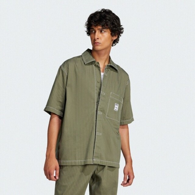 adidas 愛迪達 Adidas Wab Shirt JP4480 男 短袖襯衫 工裝 棉質 綠 亞版