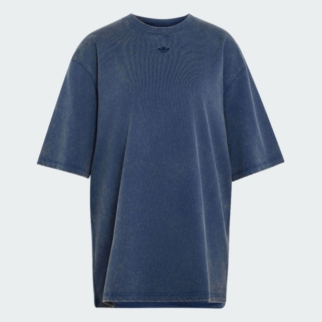 adidas 愛迪達 Adidas 愛迪達 Dy V Tee KS4185 女 T恤 運動上衣 休閒短袖 背部印花 純棉 深藍