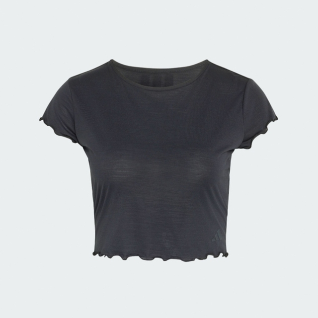adidas 愛迪達 Adidas 愛迪達 Motion T-shirt KG1376 女 T恤 運動上衣 休閒短袖 黑 短版 吸濕排汗
