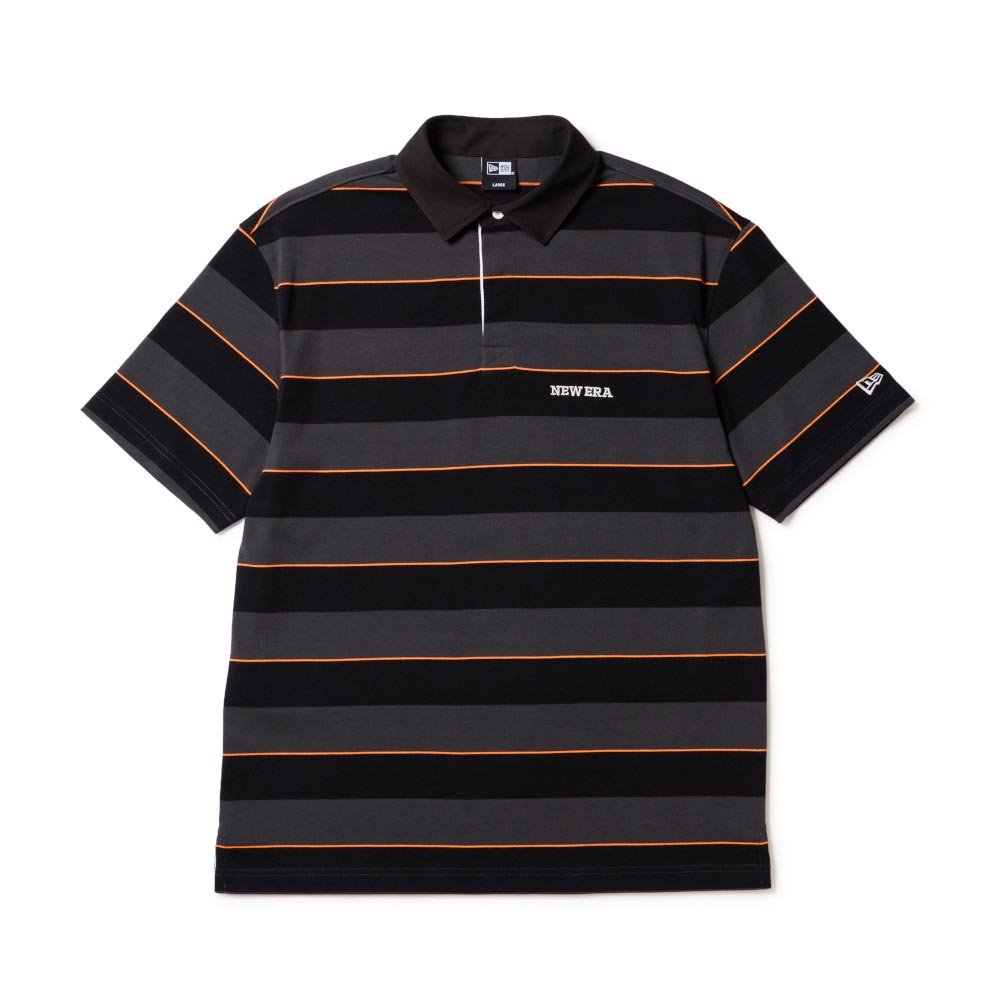 NEW ERA 男女 POLO 球衫 日版 GF APP RUGBY 條紋 炭灰 / 黑 NE14948986