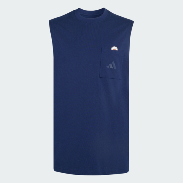 adidas 愛迪達 Adidas 愛迪達 M Ani Pop Ct Tk KE6169 男 背心 運動背心 深藍 亞版 純棉