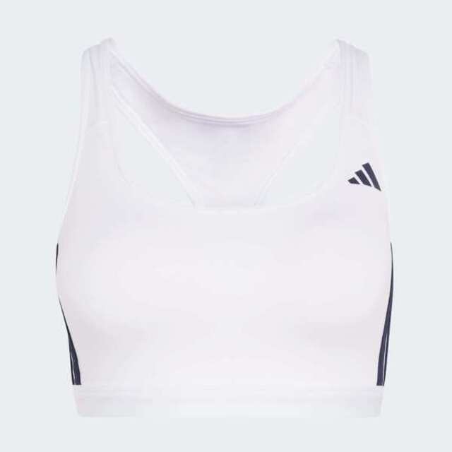 adidas 愛迪達 Adidas 愛迪達 Opt Ess 3s Ms KA4703 女 運動內衣 白 亞版 中度支撐 交叉背帶 吸濕排汗