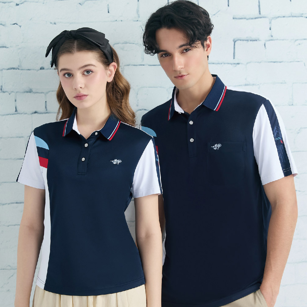 Londa Polo 細緻平紋涼感雙面布男短POLO衫(P268214)丈青色