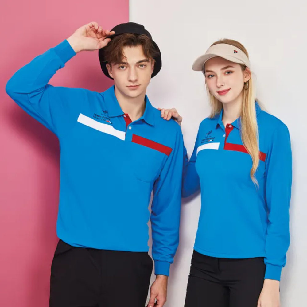 Londa Polo PK雙棉吸排男版長袖POLO衫(P248302亮藍色)