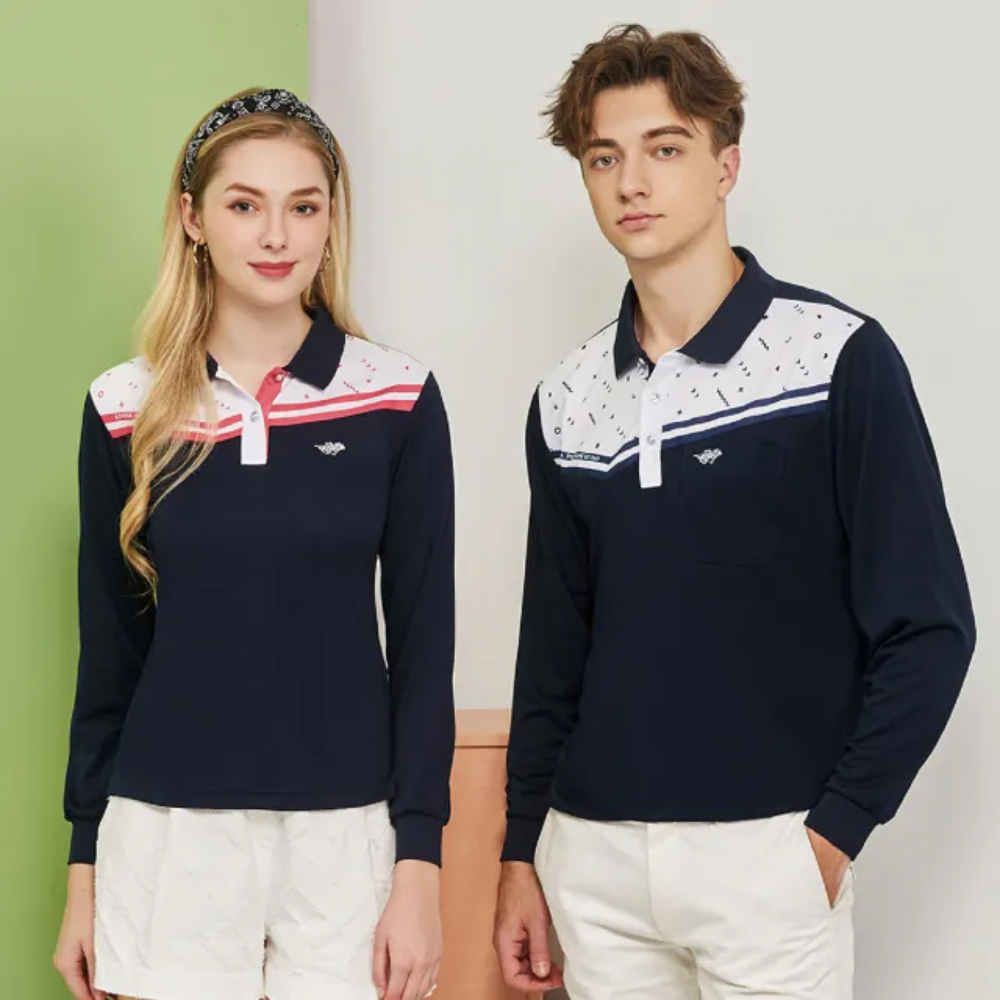 Londa Polo PK四角網眼男長袖POLO衫(P248305丈青色)