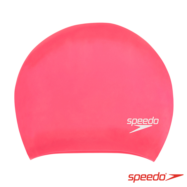 SPEEDO 成人長髮用矽膠泳帽 Long Hair 桃紅