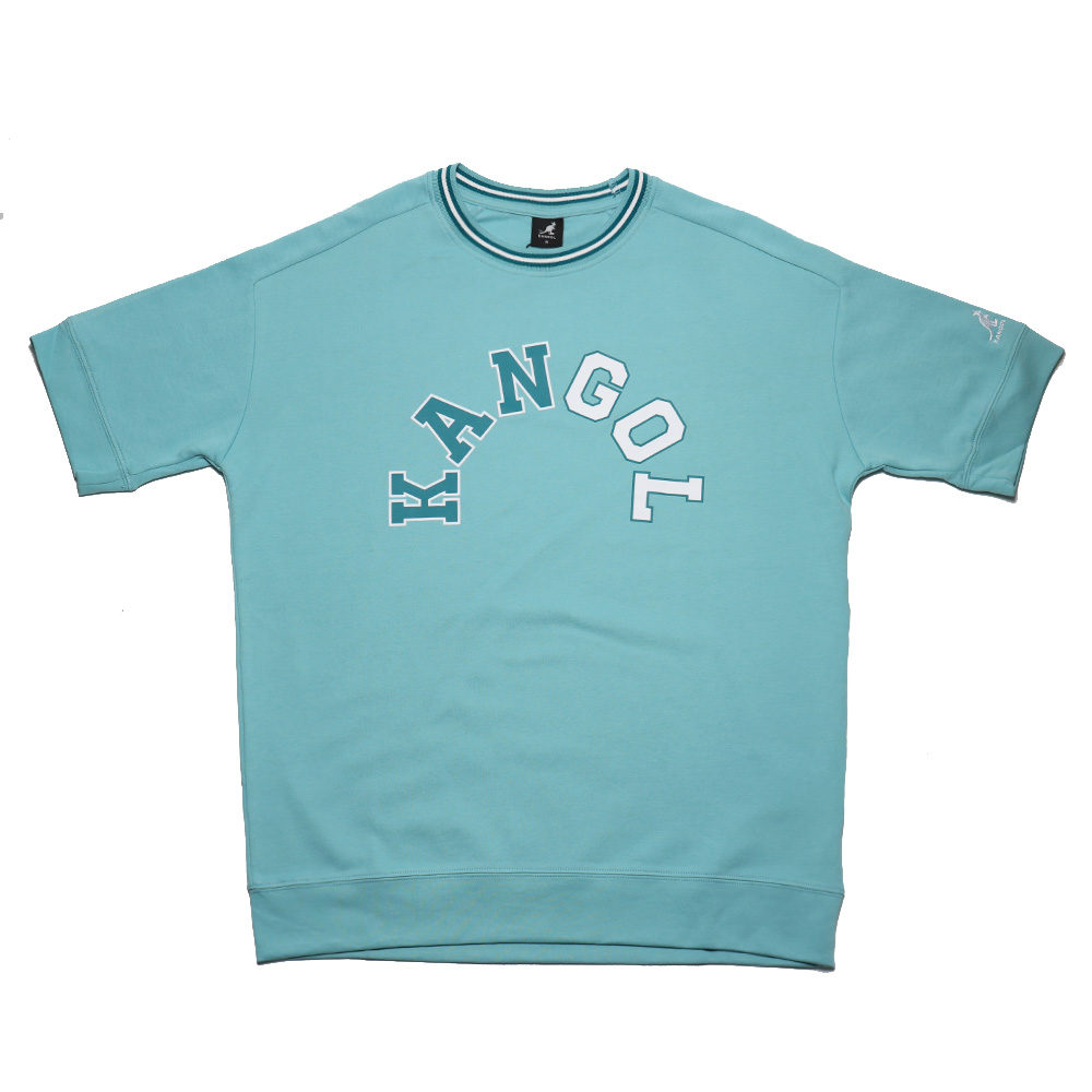 KANGOL 短袖 短T 中性 薄荷綠白 羅紋 大LOGO 棉 休閒 男女 6225100481