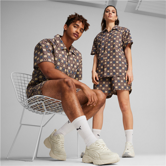 PUMA 彪馬 短袖 流行系列 咖啡 NEW PREP 幾何 復古 短袖 襯衫 中性 62787382