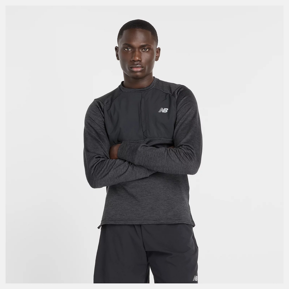 New Balance 紐巴倫 長袖衛衣 長袖上衣 男 運動上衣 保暖 黑色 美版_MT43205BK-F