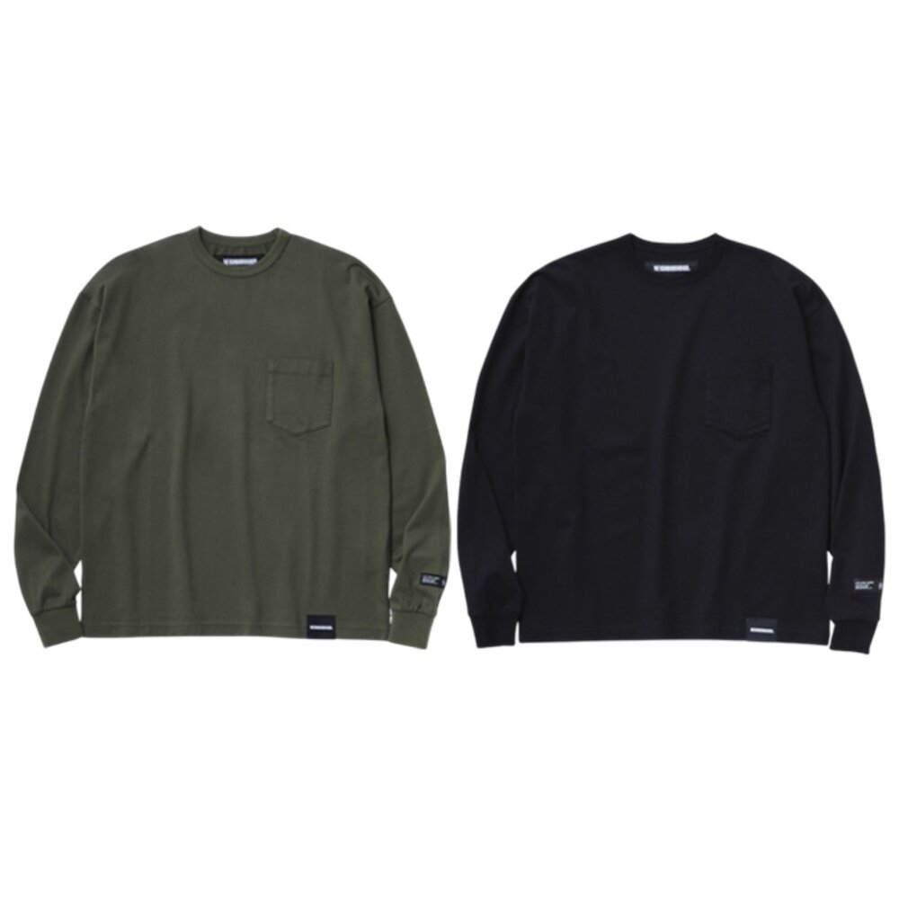 Neighborhood NEIGHBORHOOD Classic Crewneck-P LS 長T 黑/軍綠 251FPNH-CSM06