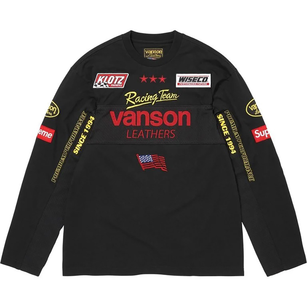 Supreme SS26 Week1 Vanson Leathers L/S Top 長袖聯名黑紅藍上衣長T