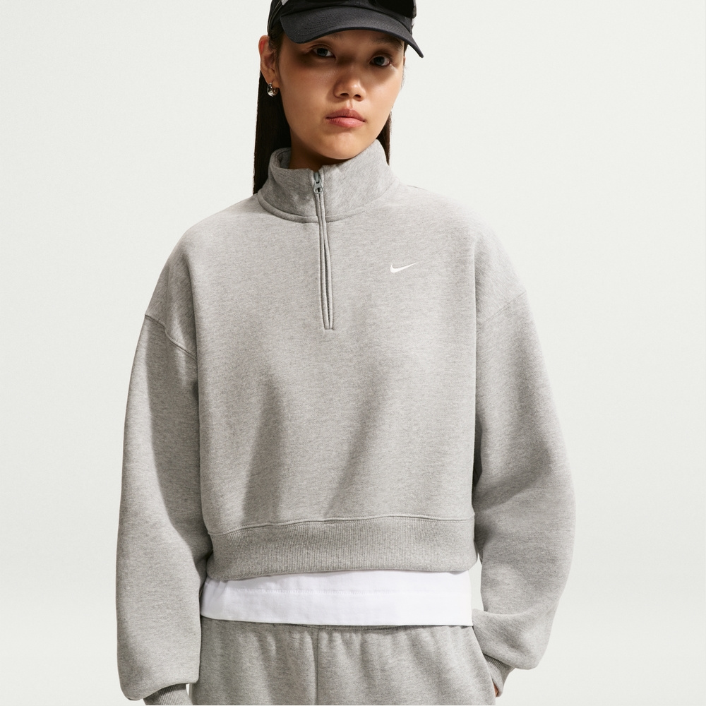 NIKE 耐吉 AS W NK STDO FLC MW OS CROP QZ 女 短袖上衣 IM8543063