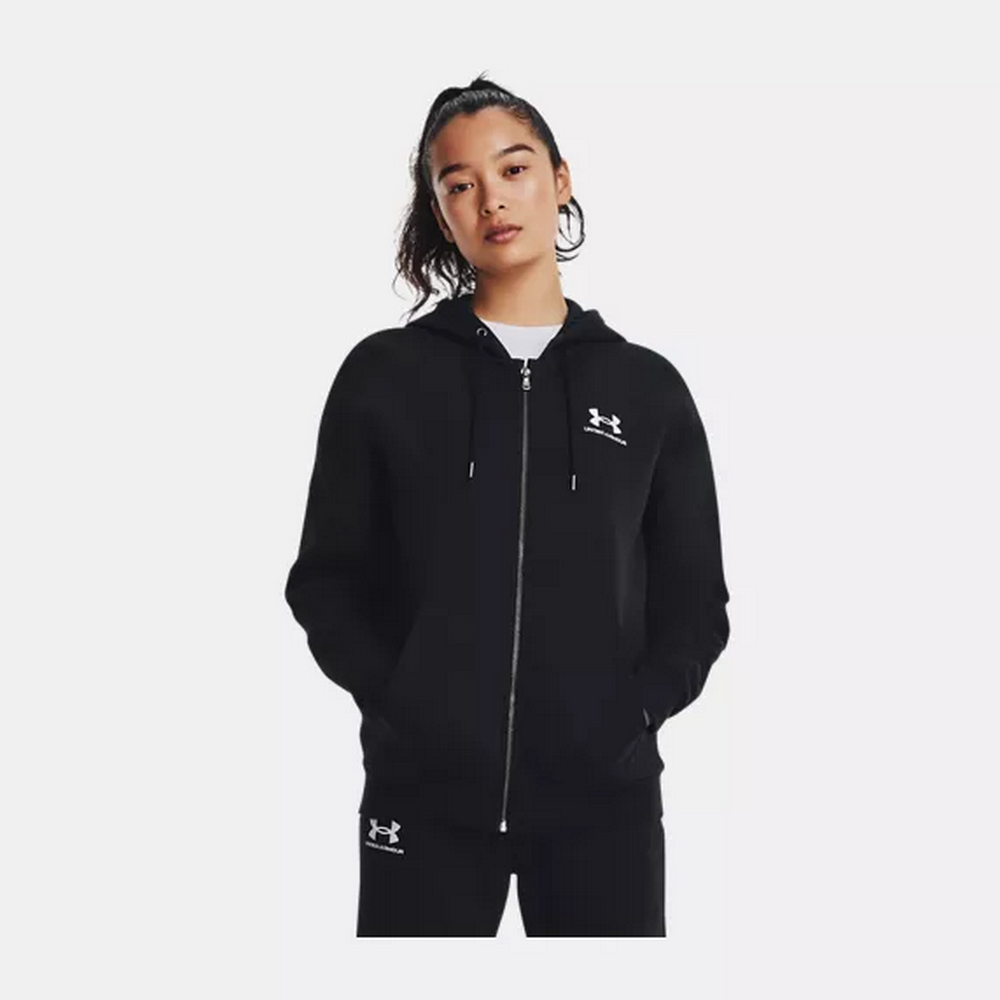 Under Armour 安德瑪 Essential Fleece 連帽外套 女 黑色-1379474-001