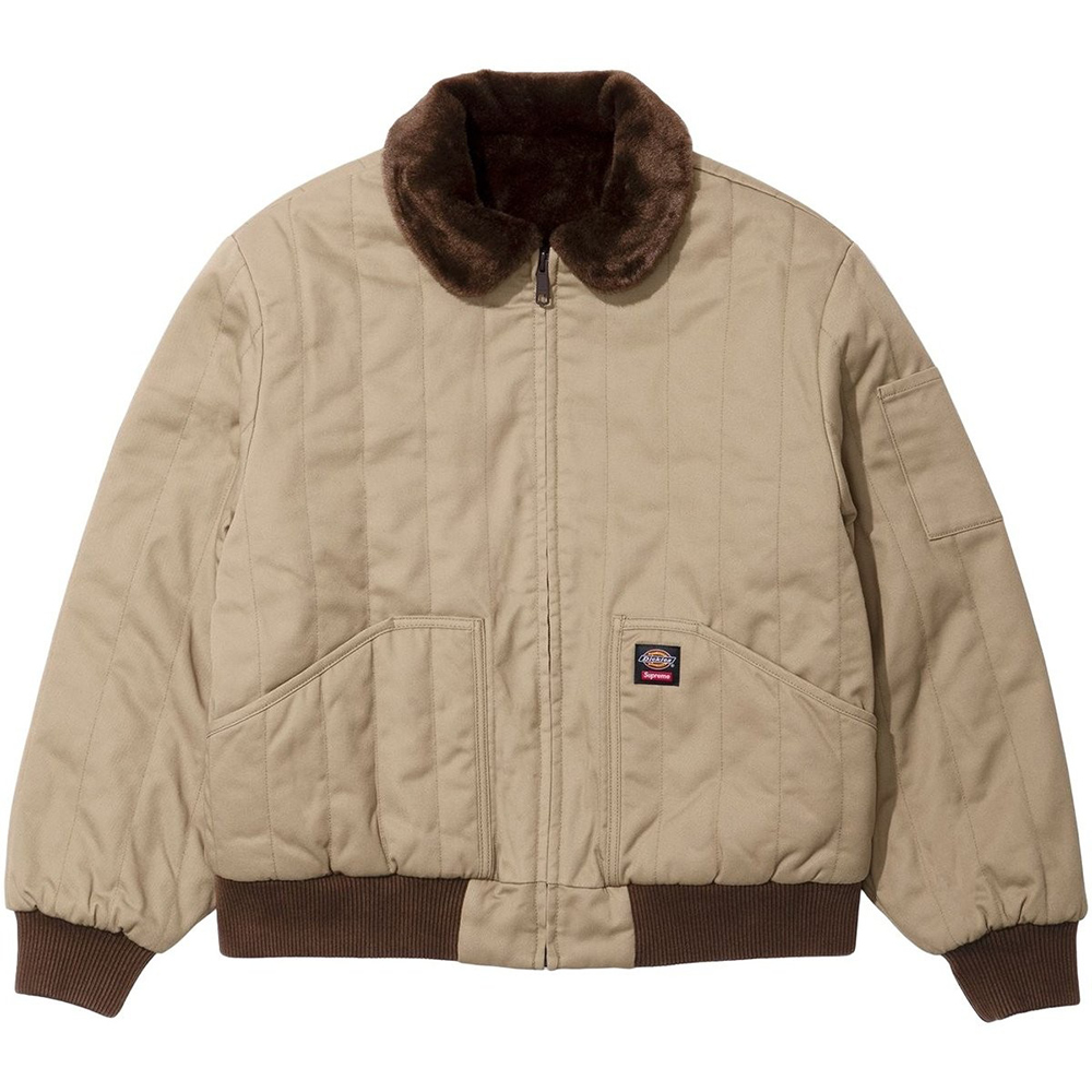 Supreme x Dickies FW25 Week 4 Reversible Quilted Faux Fur Work Jacket 工裝夾克 黑 卡其 聯名 夾克 內刷毛