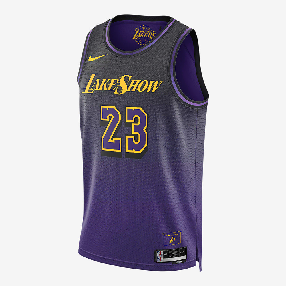 NIKE 耐吉 LAL MNK DF SWGMN JSY CE 24 男 籃球背心 NBA 球衣 湖人 LBJ 紫色-FQ4346504