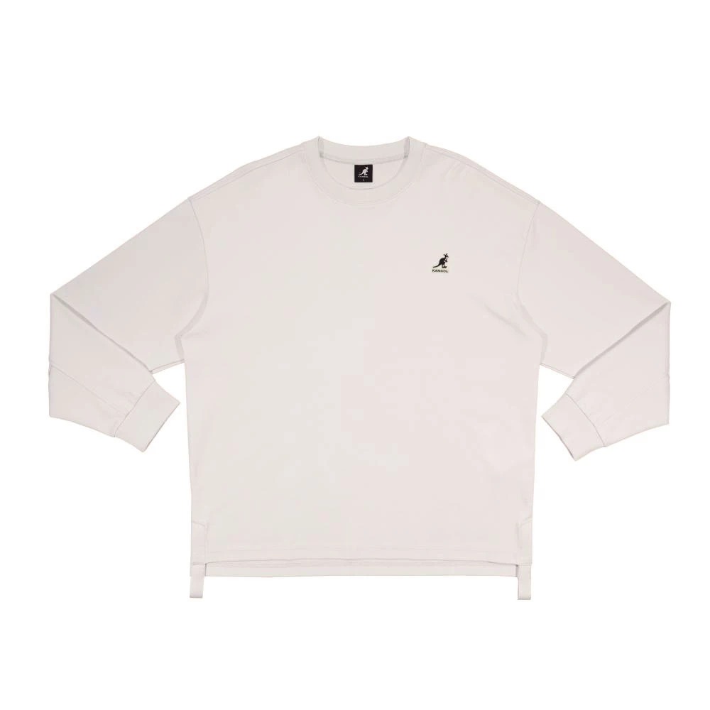 KANGOL KANGOL 大學T 白灰 LOGO 側開岔 長袖 上衣 中性 6555100109